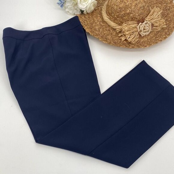 Talbots Women's Side Zipper Chatham‎ Ankle Pants Navy Blue Size 10 Petite - Picture 1 of 11